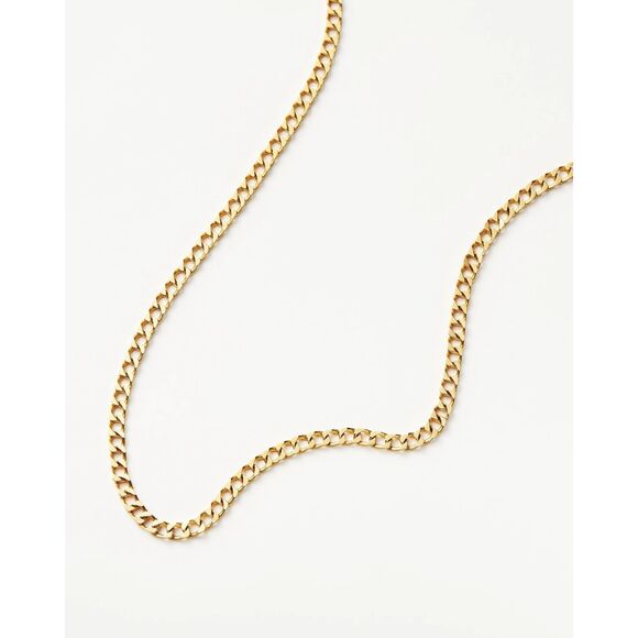 EUC Missoma x Lucy Williams Flat Curb Chain Necklace 18k Gold Vermeil Layering - Picture 3 of 14